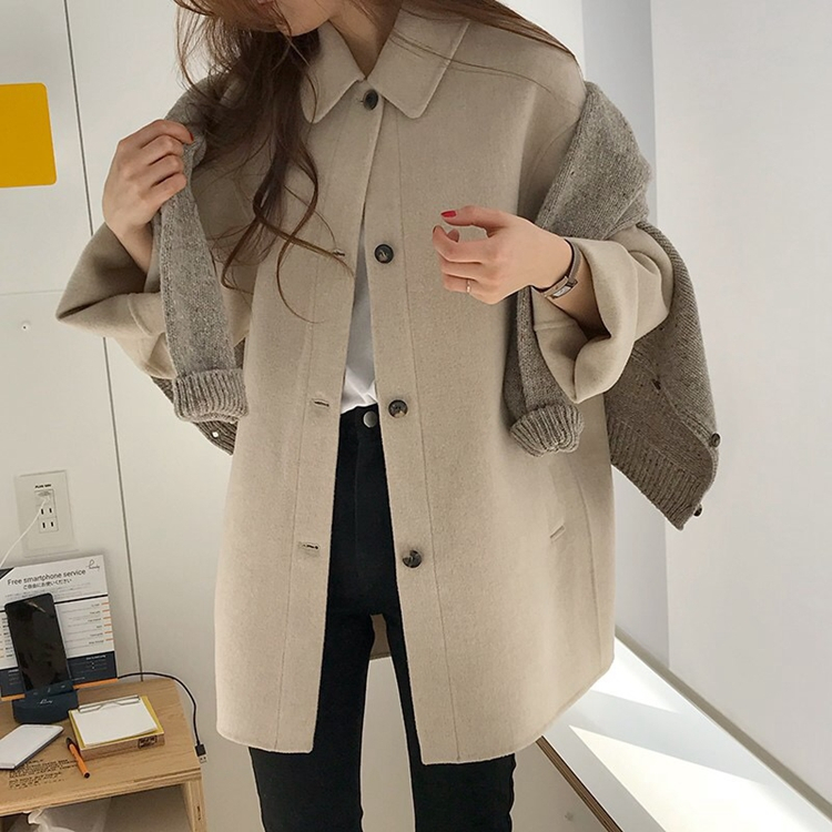 Dragon and phoenix woolen winter loose and fashionable mid-length quilted woolen coat for women plus cotton Garry dragon and phoenix woolen coat trendy
