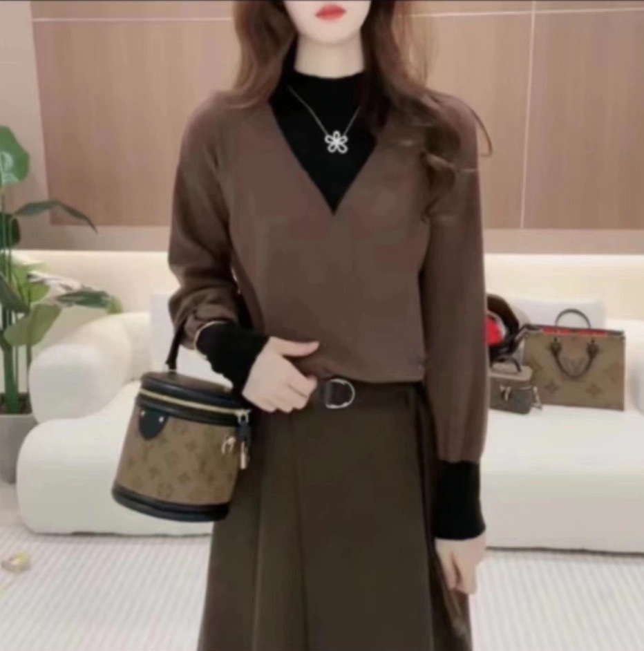 半高領套頭毛衣女2023年秋冬新款設計感洋氣氣質內搭針織衫上衣