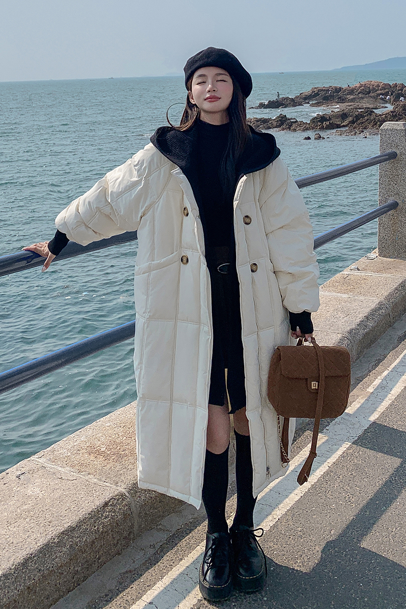 實拍2023冬季新款羽絨服韓版中長款女寬鬆棉服加厚時尚麵包服棉衣