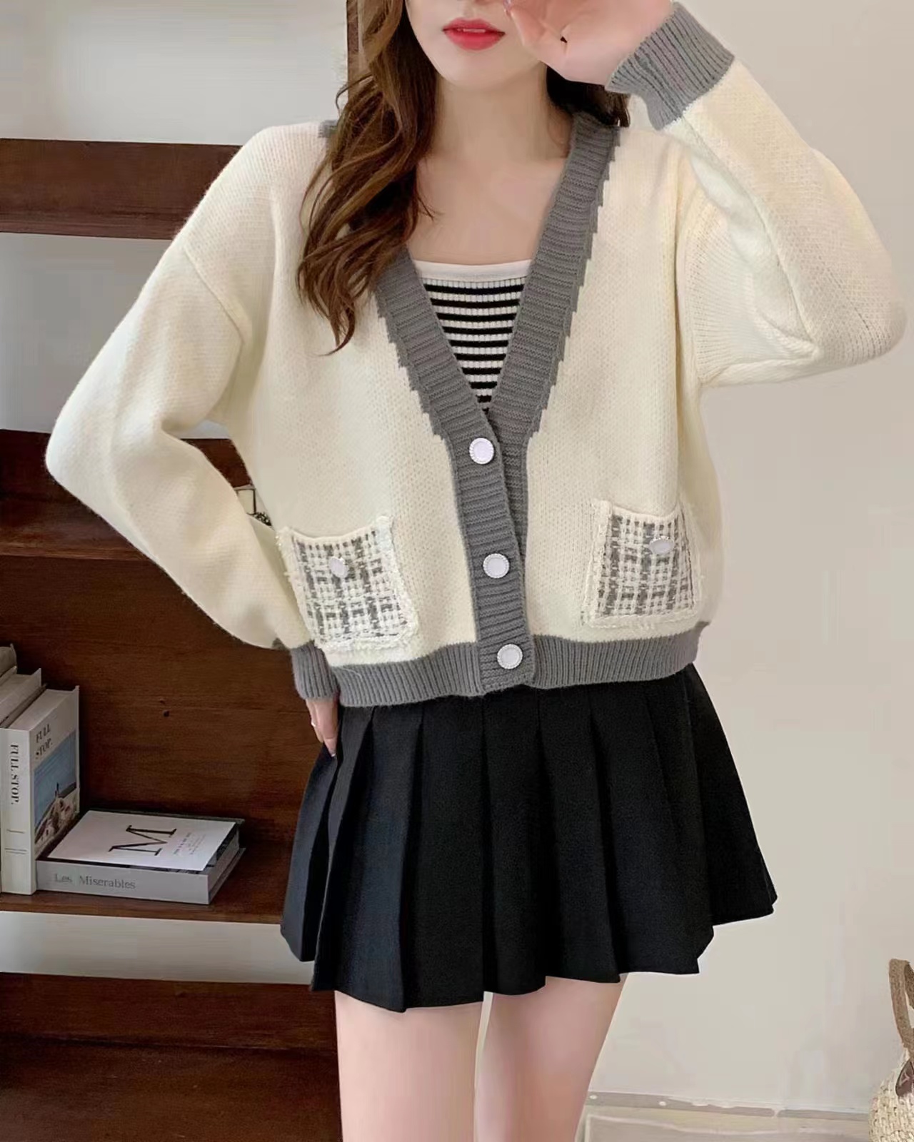 韓系小香風開衫毛衣外套女秋冬厚新款上衣高級感洋氣