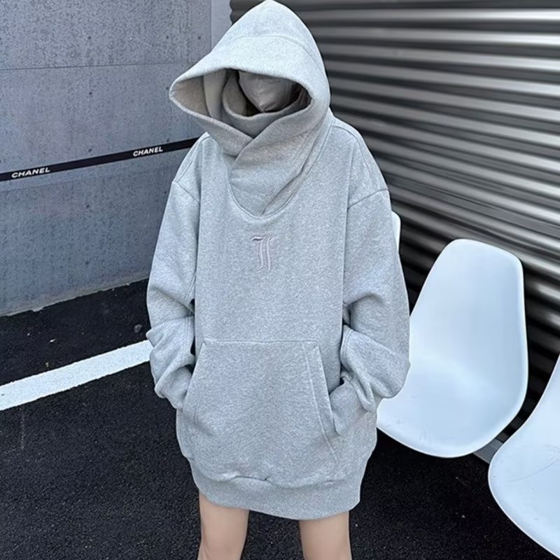 社恐人忍者堆堆領衝鋒衣衛衣男女同款連帽冬美式機能高街外套硬挺