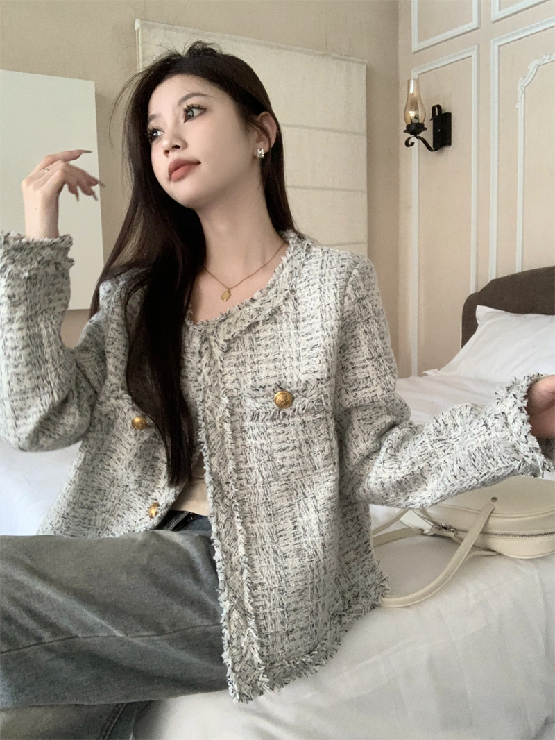 實拍~法式小香風女秋冬顯瘦復古洋氣優雅氣質名媛高級感外套
