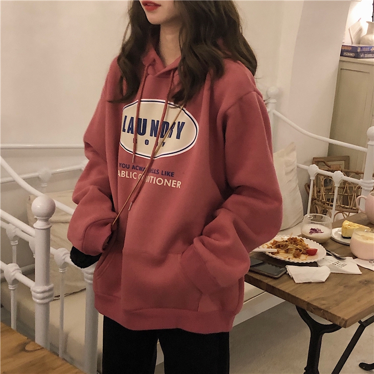 衛衣女寬鬆韓版秋冬百搭外套新款春秋季加絨加厚上衣服潮ins