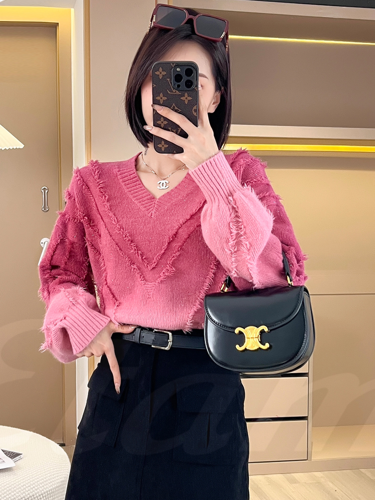 時尚慵懶風毛衣女長袖2023秋冬季新款寬鬆顯瘦針織衫洋氣打底上衣