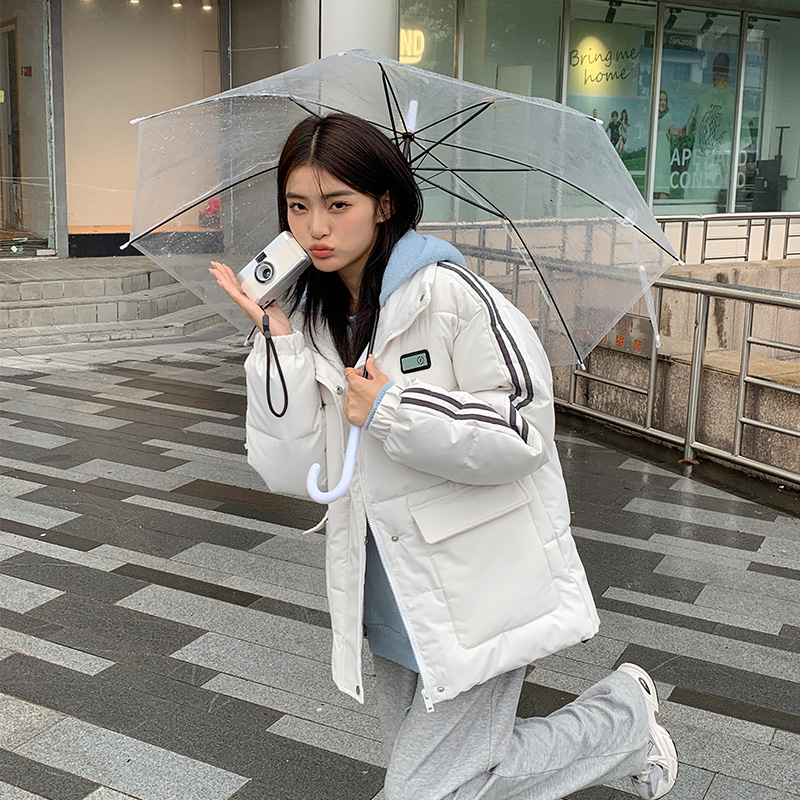 2023冬新韓版棉衣網紅棉服女連帽麵包服短款小個子學院風羽絨服女