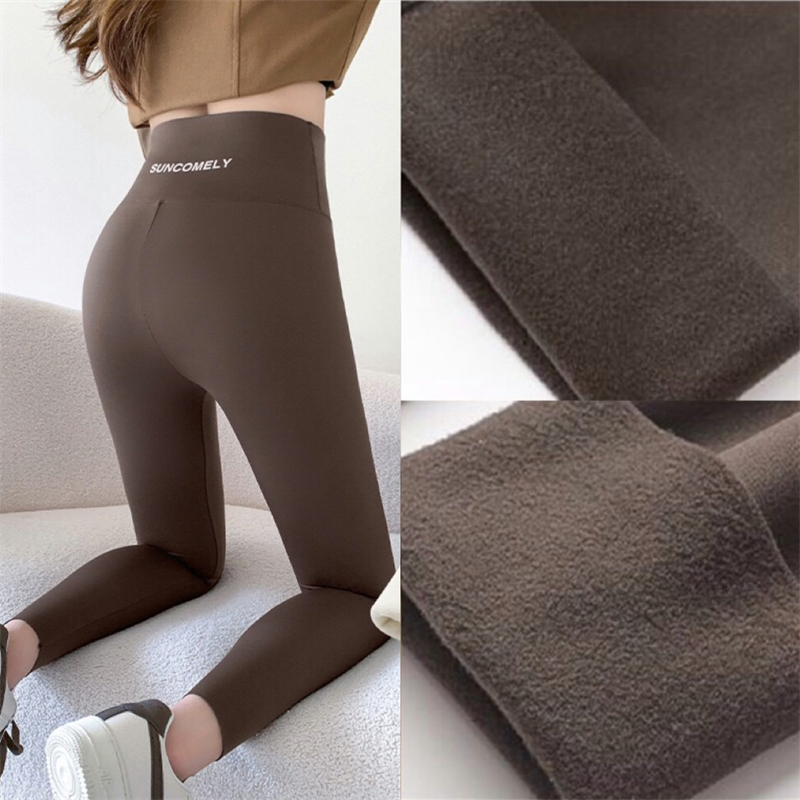 Price~Sheppard outer leggings autumn and winter warm plus velvet brushed large size shark pants for fat girls