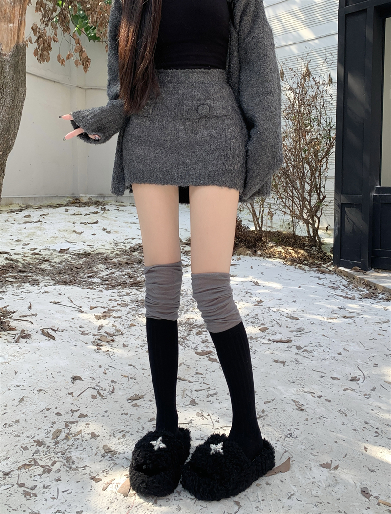 實拍~過膝襪女秋冬堆堆襪美拉德咖色疊穿靴襪防滑純棉長筒襪