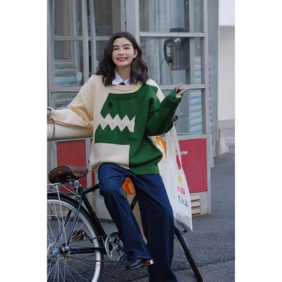 網紅情侶裝冬季不一樣情侶毛衣秋冬2023新款高級感日系慵懶針織衫