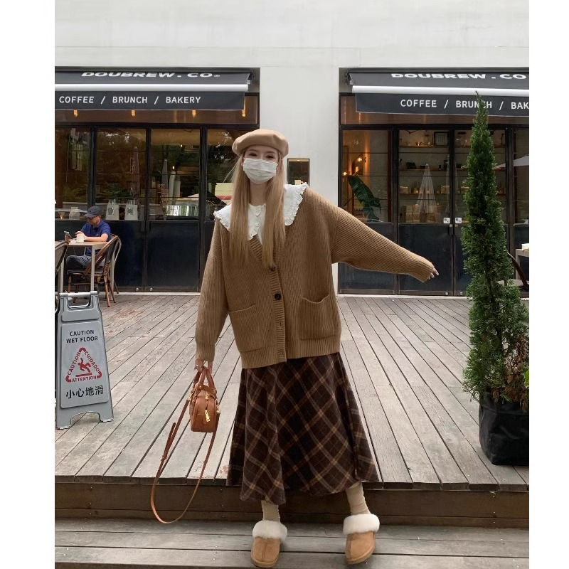 初秋裝女裝早秋季穿搭一整套時尚高級感鹽系穿搭網紅兩件套裝裙子