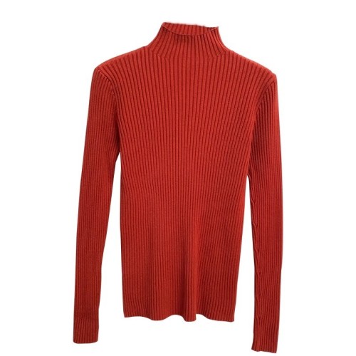 Women's Crew Neck Knit Top for Autumn/Winter, Half High Collar, White, Stylish and Versatile, New for  Spring/Summer, Ideal for Layering