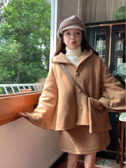 Actual shot Maillard magic forest thick padded vest jacket backless dress set for women