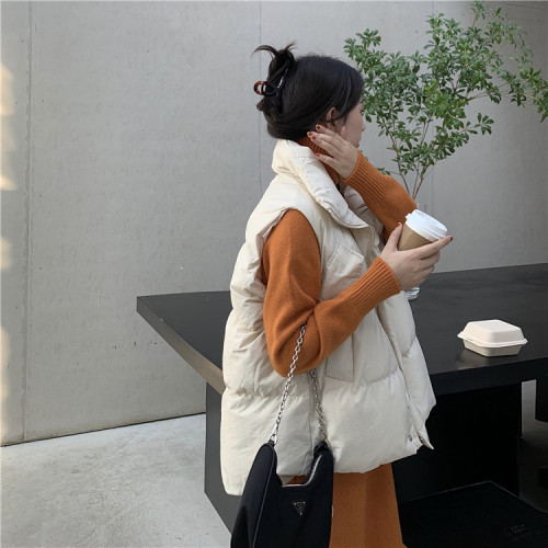 马甲女 2023秋冬新款韩版设计感小个子ins羽绒棉服马夹棉衣bf外套
