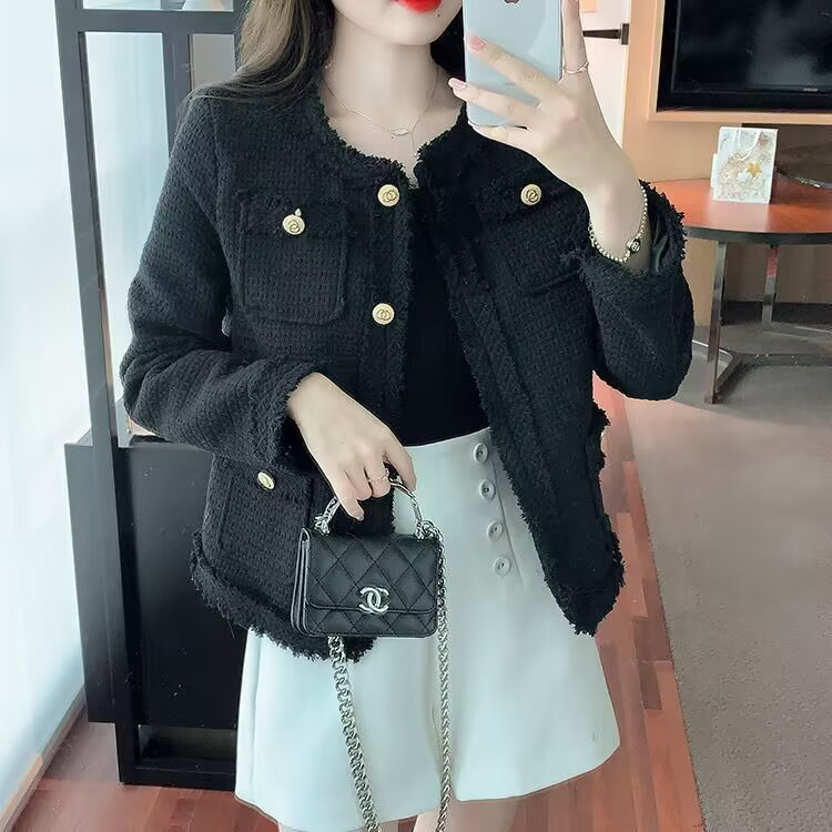 French socialite small fragrant style jacket for women autumn and winter outer wear new temperament fashion high-end slim jacket top