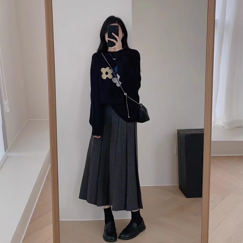 慵懶風復古毛衣女秋冬季高級感軟糯針織打底衫設計感百搭上衣