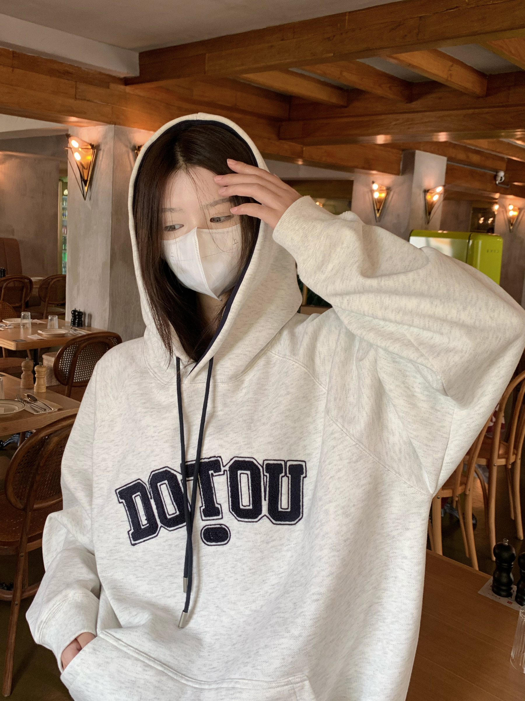 官圖華棉複合薄款310克/加絨410克秋冬裝衛衣女印花