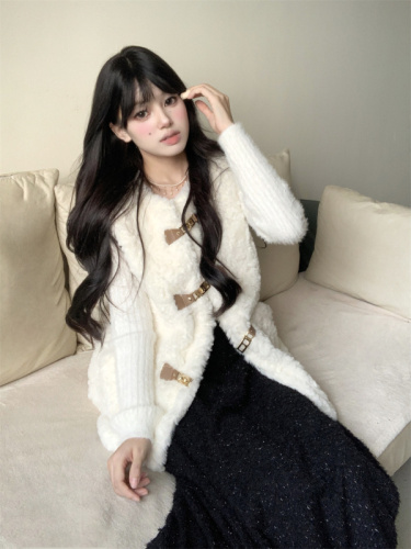 Real shot~Autumn and winter new temperament lamb plush all-in-one small fragrance versatile vest vest top jacket