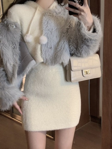 Actual shot~short fur coat and imitation mink fur top