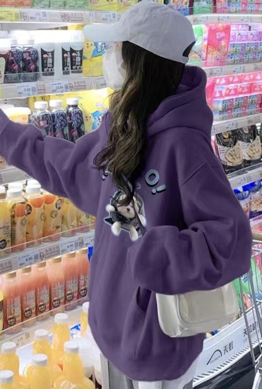 秋冬韓國東大門高品質純棉華棉420克連帽加絨加厚衛衣大碼女裝