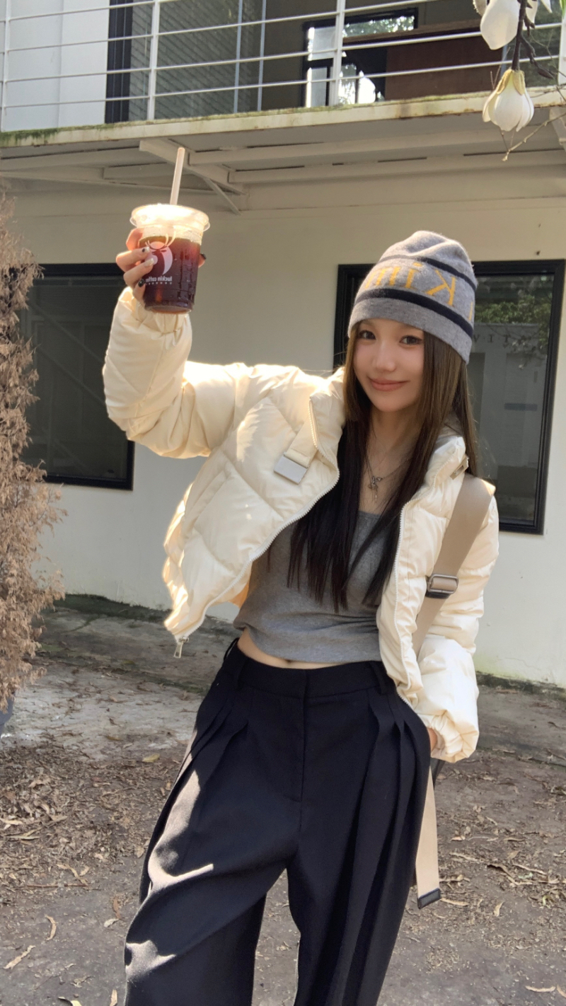 實拍韓系短款pu皮短款麵包棉服外套