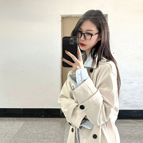 Windbreaker 2023 new style for women, mid-length and small, this year's popular spring and autumn Hepburn style coats and coats are high-end