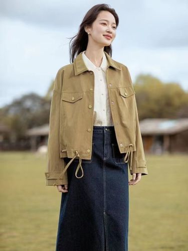 Maillard Personalized Khaki Jacket Women's Autumn and Winter  Spring and Autumn Style Niche Jacket Loose Slim Outer Top