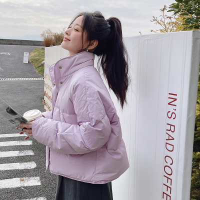甜美韓版奶呼呼羽絨小個子設計感羽絨棉服簡約純色冬季休閒