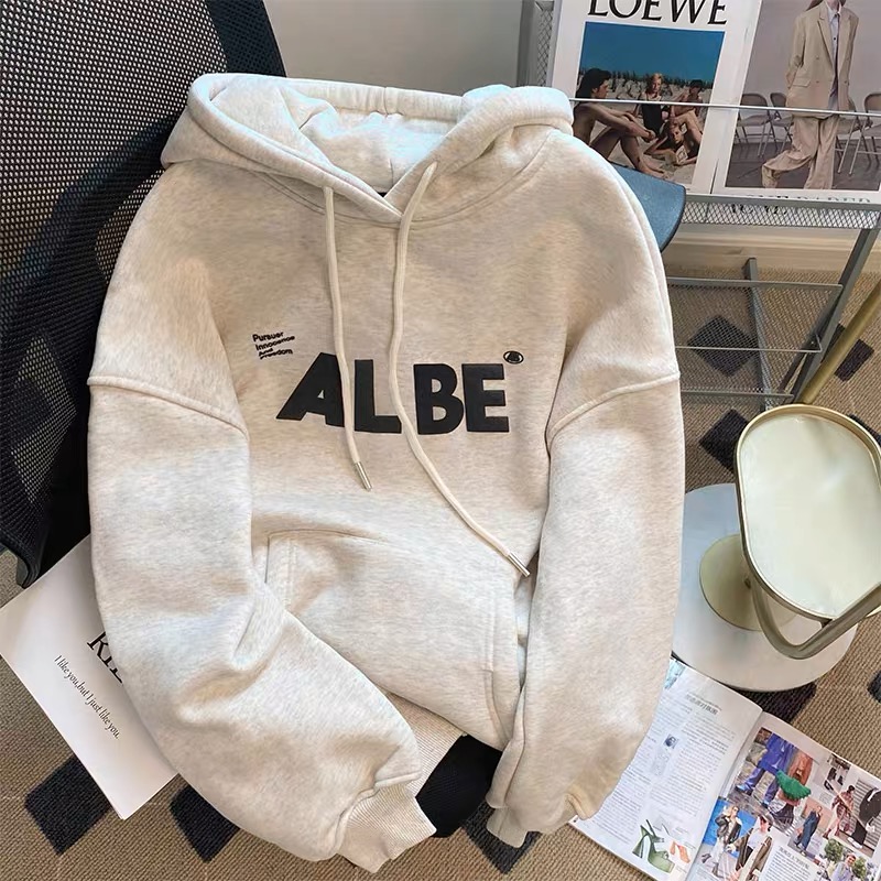 Thin Chinese cotton milk silk plus velvet Chinese cotton silver fox velvet printed sweatshirt women's hooded simple high-end top