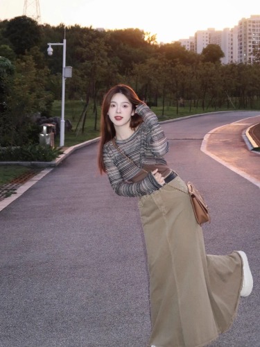 韩版美式复古秋季年新款时尚套装上衣两件套