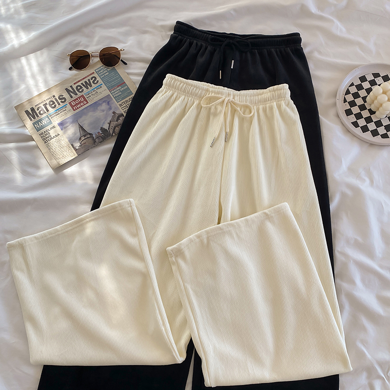 Real shot of autumn and winter Korean style thickened velvet warm elastic waist high waist slimming granny pants carrot casual pants
