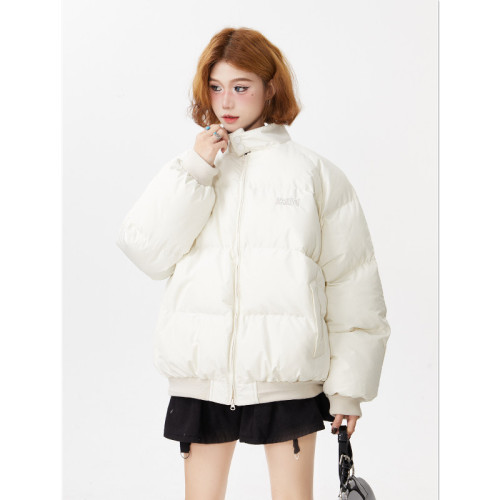 Actual shot # Stand collar warm short thickened loose cotton jacket for women winter Korean style student bread jacket trendy