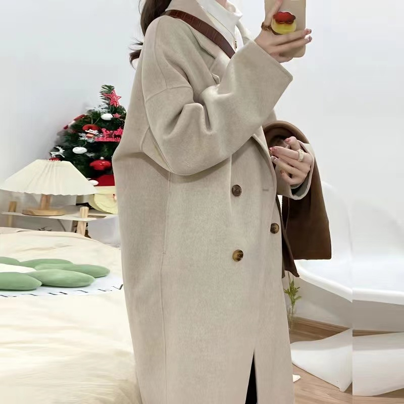 Xiaoxiangfeng Woolen Coat Women's Mid-Length Autumn and Winter New Style Western Socialite Small Woolen Coat