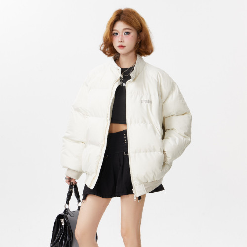 Actual shot # Stand collar warm short thickened loose cotton jacket for women winter Korean style student bread jacket trendy