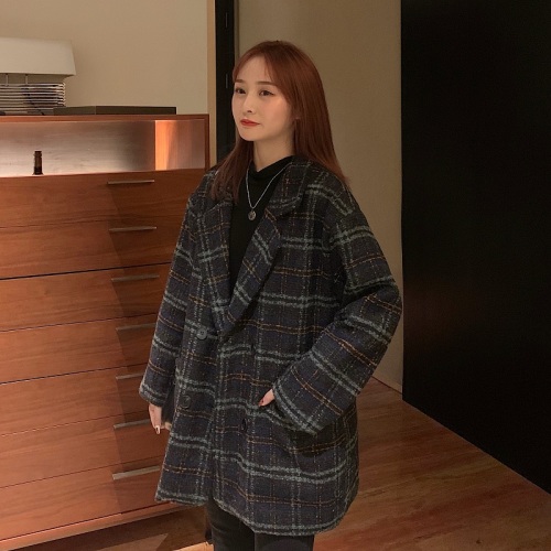 Large size autumn and winter cotton warm woolen coat fashionable loose new style women's design