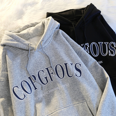 Autumn and winter new versatile velvet sweatshirt Hong Kong style Korean style loose quality hooded sweatshirt for men and women trendy brand couple wear