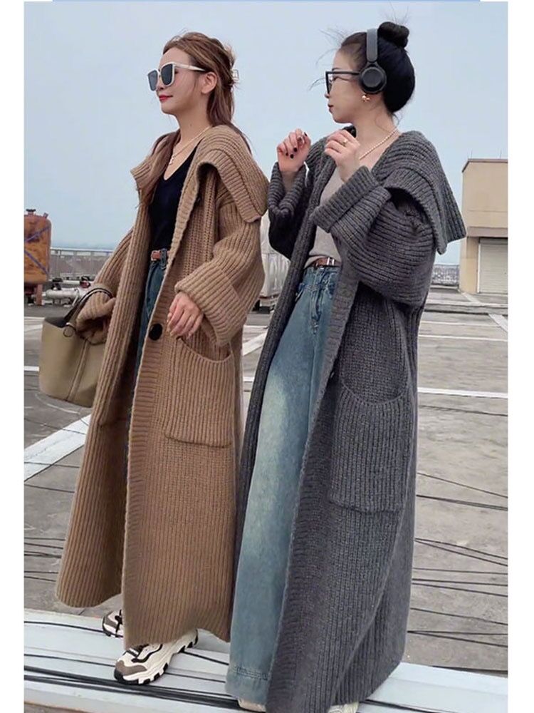 Sheep cashmere #loose sweater women 2023 new early autumn thin design niche casual woolen jacket