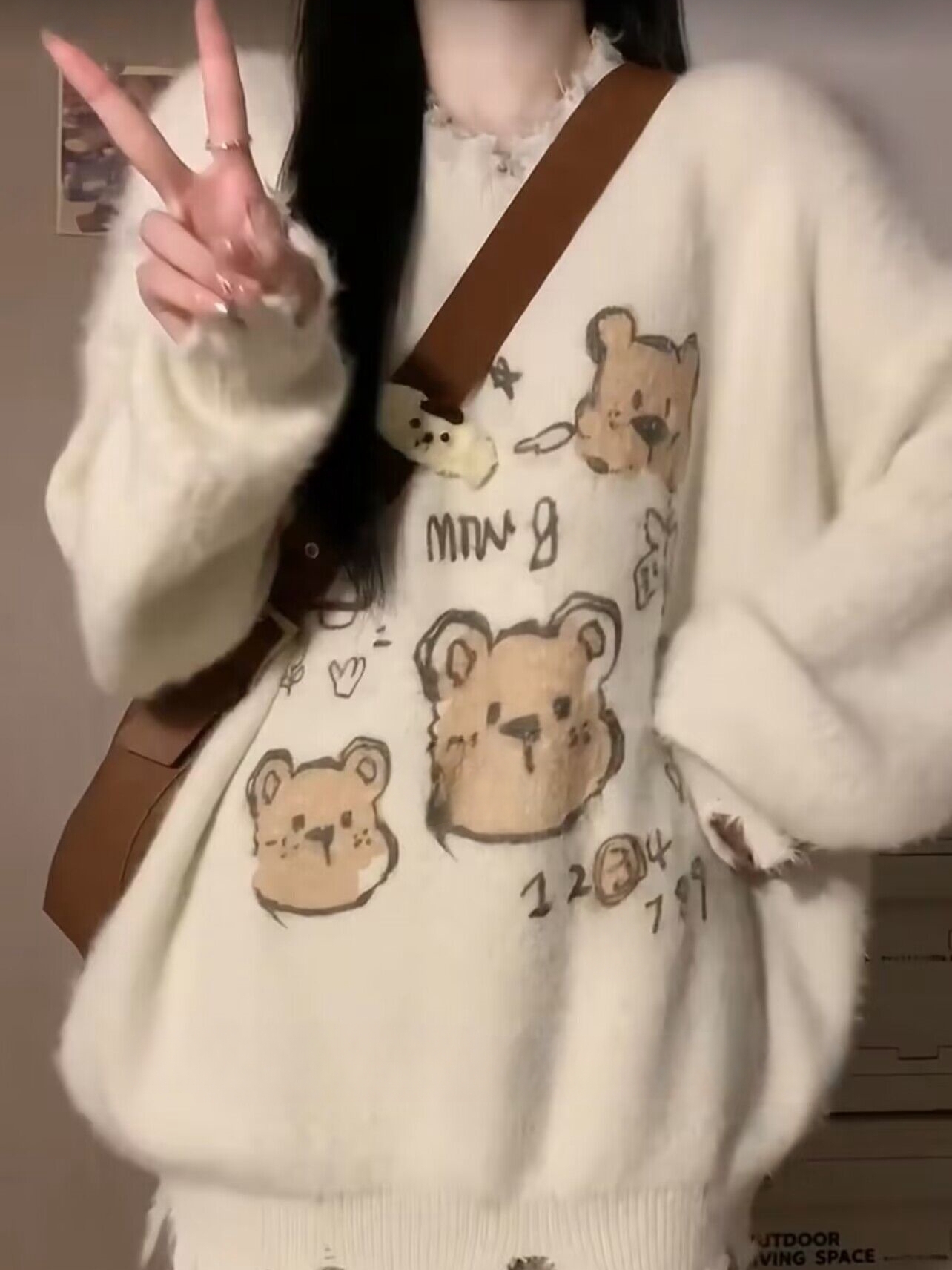 Thick version!  Lazy style cartoon tassel mink velvet sweater for women autumn and winter new Korean style loose long-sleeved sweater