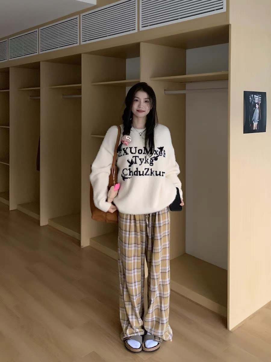 橘子樹在哪兒 韓系甜美水貂絨毛衣女秋冬寬鬆溫柔軟糯毛茸茸上衣