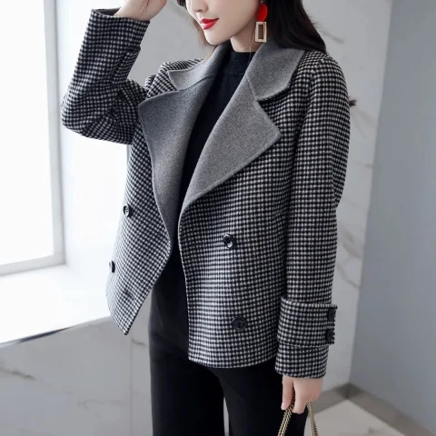 Short Xiaoxiang style sub-coat for women autumn and winter Korean style fashionable high-end temperament versatile woolen coat