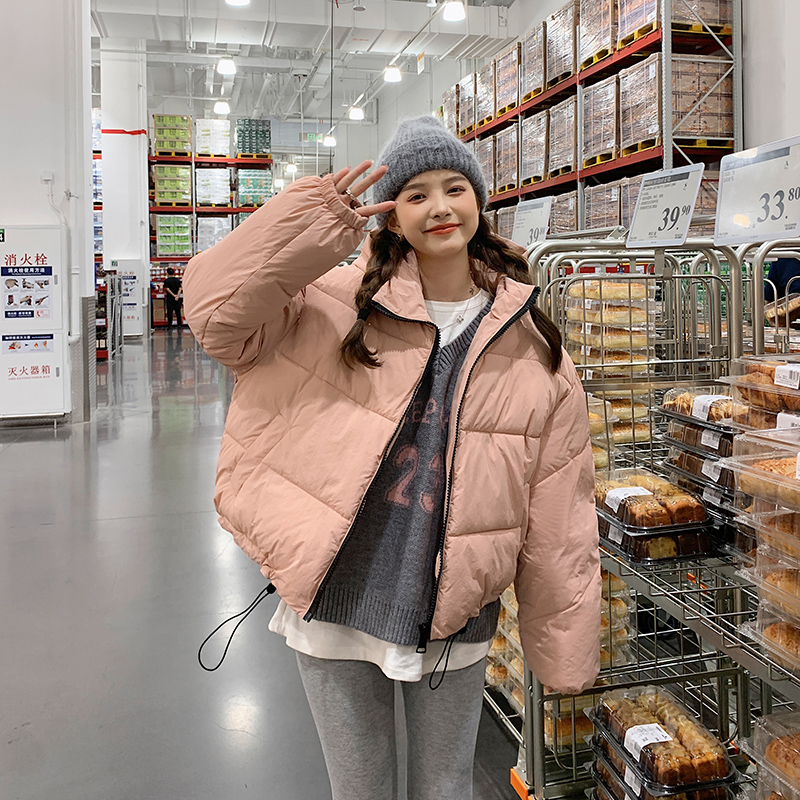 Actual shot of 2023 winter new down cotton-padded jacket, women's short Korean style loose small cotton-padded jacket, thickened jacket