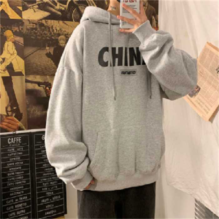 ins超火衛衣女秋冬新品韓版連帽加厚黑色外套潮學生寬鬆慵懶上衣