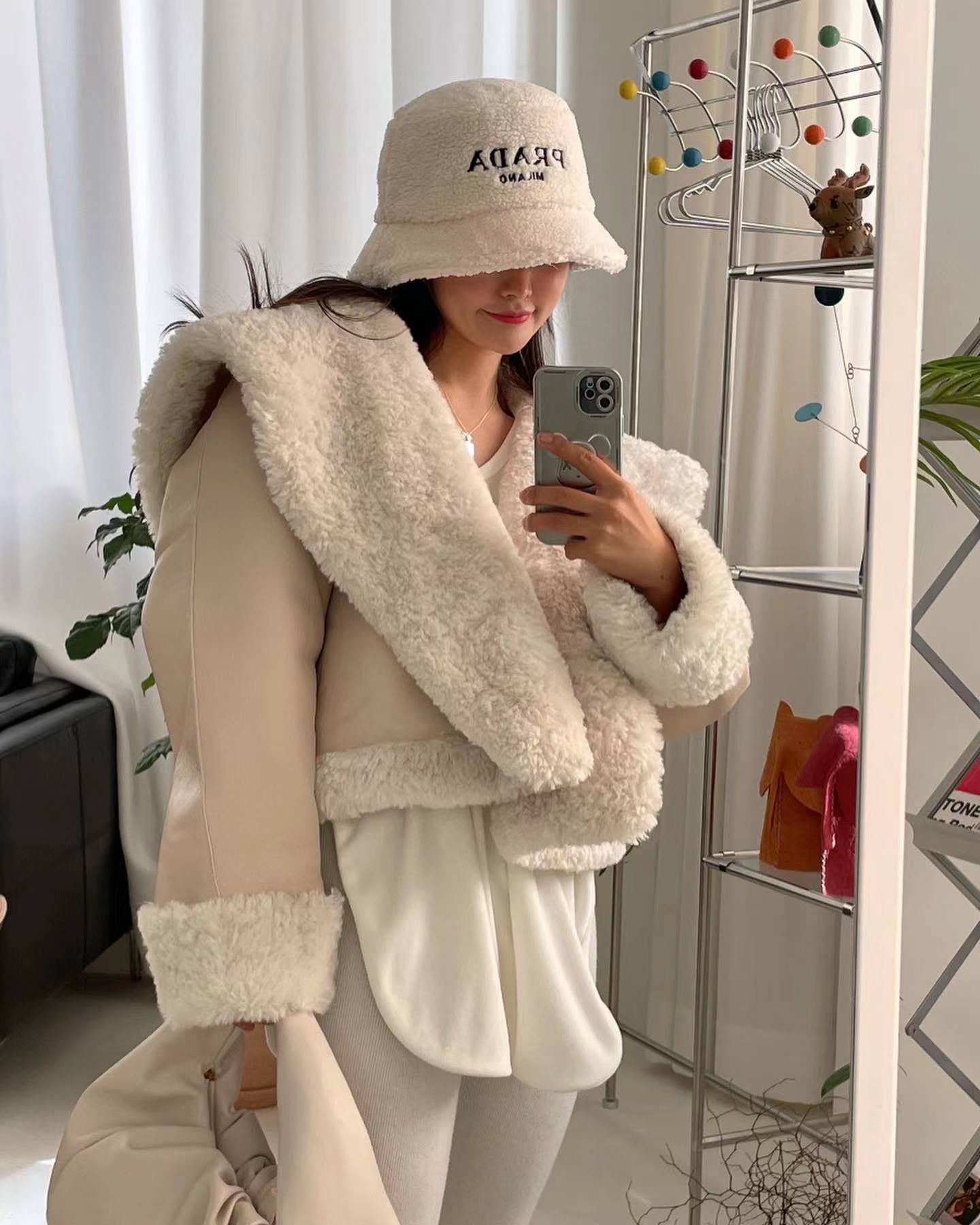 2023 Winter New Korean Style Fashionable Suede Fur Large Lapel Plus Velvet Jacket Women's Fur Lamb Wool Top