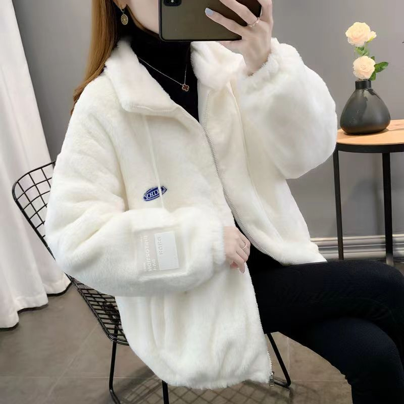 皮草外套女2023款羊羔毛外套加絨加厚小香風短款小棉襖洋氣棉服女