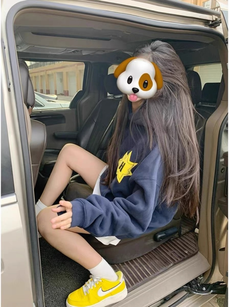 發泡印花CVC食毛華棉複合牛奶絲+銀狐絨衛衣女