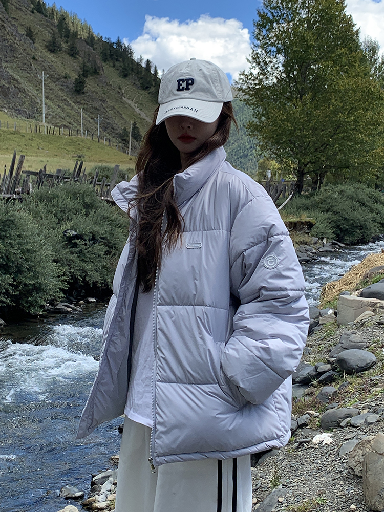 Real shot of down-padded jacket for women in winter 2023 new Korean style oversize small person cotton-padded jacket cotton-padded jacket bread suit