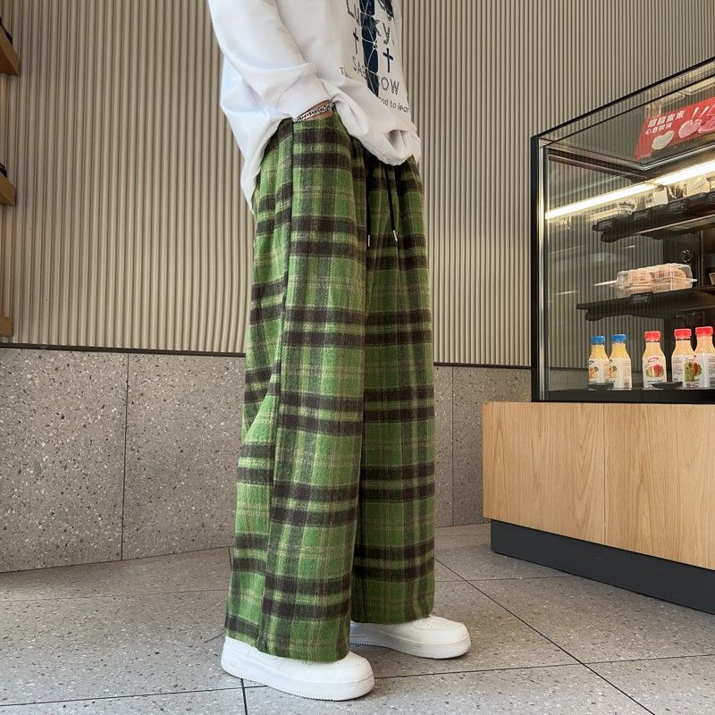 Green sweatpants women's American high street hiphop sweatpants leg-tie retro hip-hop jazz dance straight casual pants