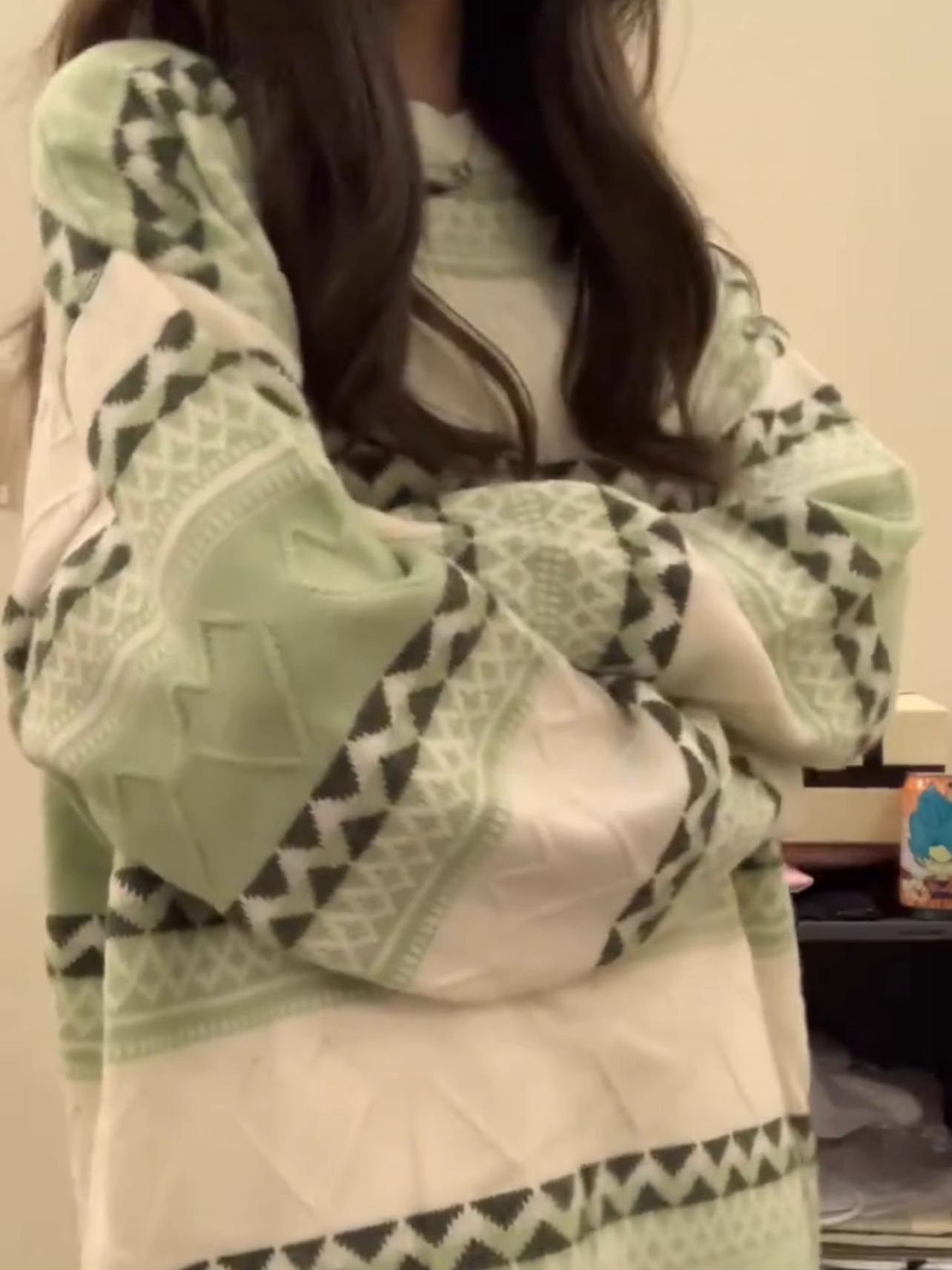高級感菱形格加厚毛衣女秋冬設計感條紋小眾寬鬆軟糯慵懶針織衫潮