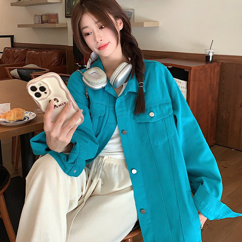 實拍！牛仔衣女新款春秋高級感夾克ins潮寬鬆韓版褂子外套潮