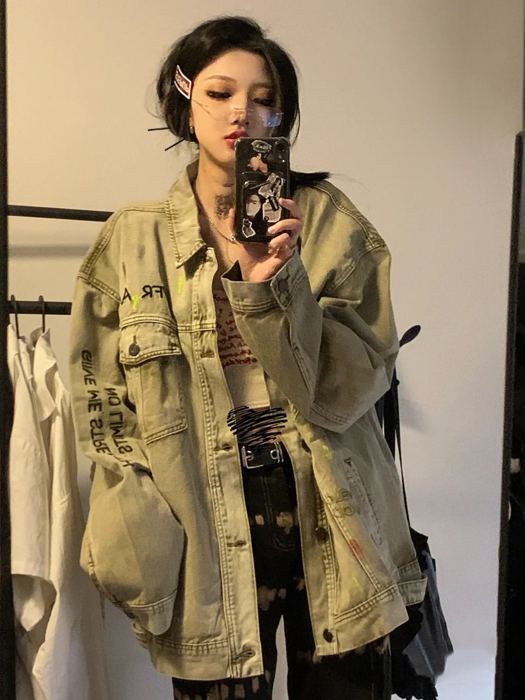 牛仔外套女2023秋季新款美式ins寬鬆復古設計感小眾夾克潮牌上衣