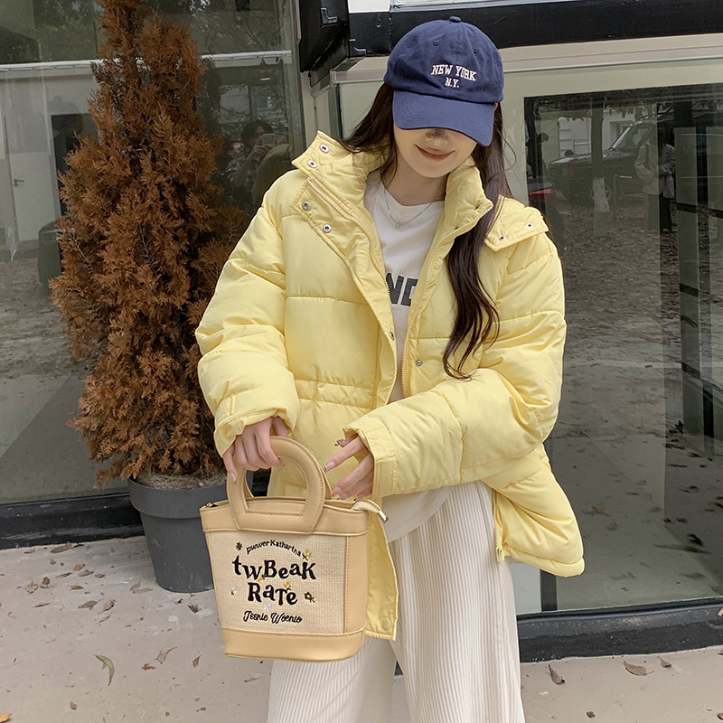 Real shot!  Winter new thickened and warm cotton coat, Korean style loose casual jacket, small design for women