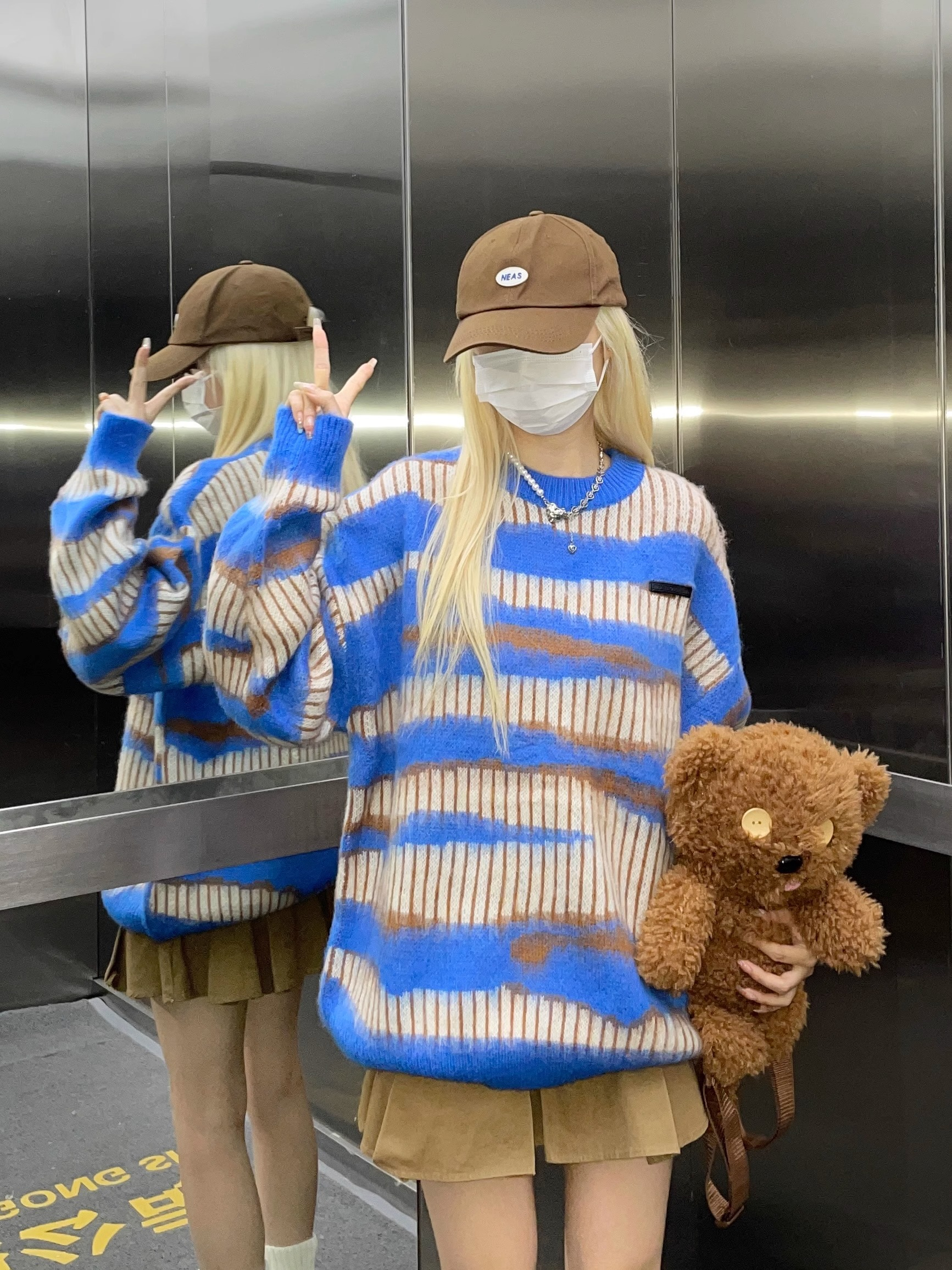 軟軟糯糯的毛衣女秋冬設計感復古慵懶風條紋高級感加厚外穿針織衫